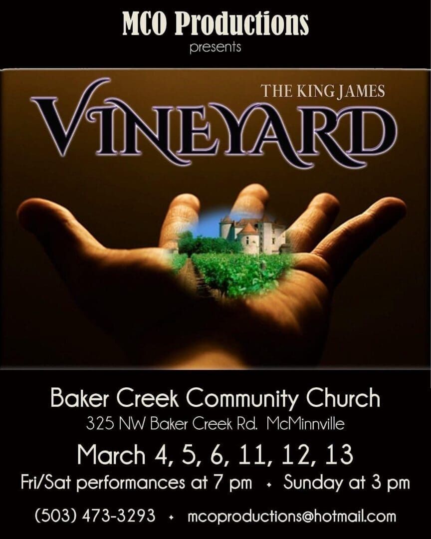 Poster for The Vineyard, an MCO Productions musical staged in 2022