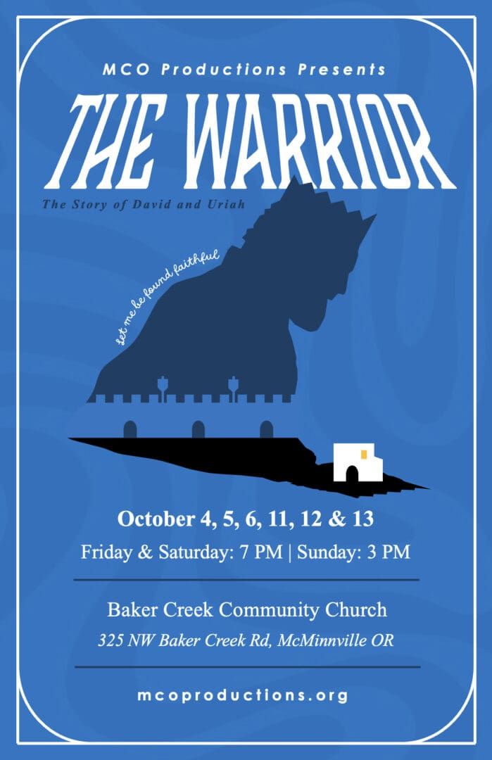 Poster for The Warrior: The Story of David and Uriah, an MCO Productions musical staged in October 2024